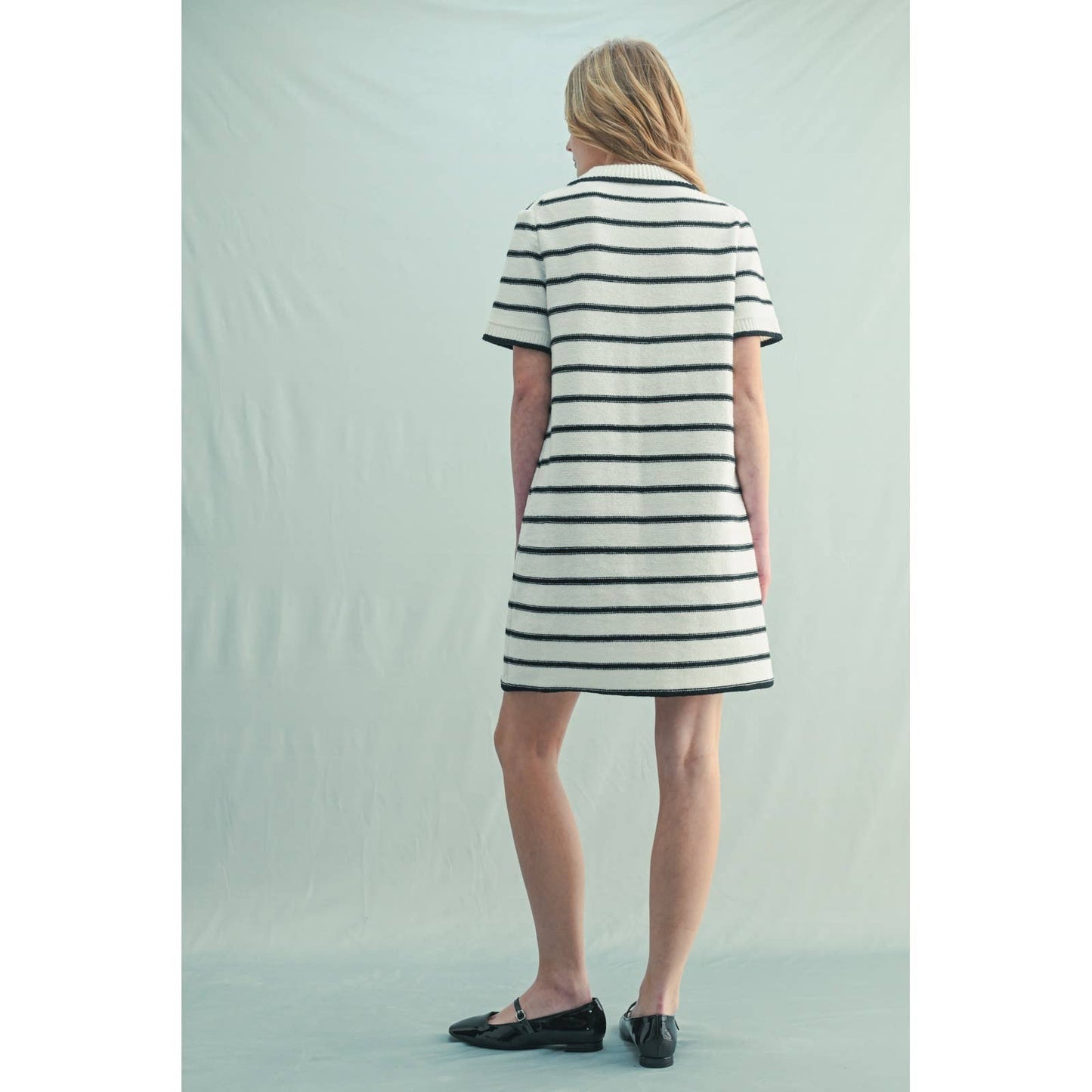 STRIPED SWEATER MINI DRESS / WL25-11386