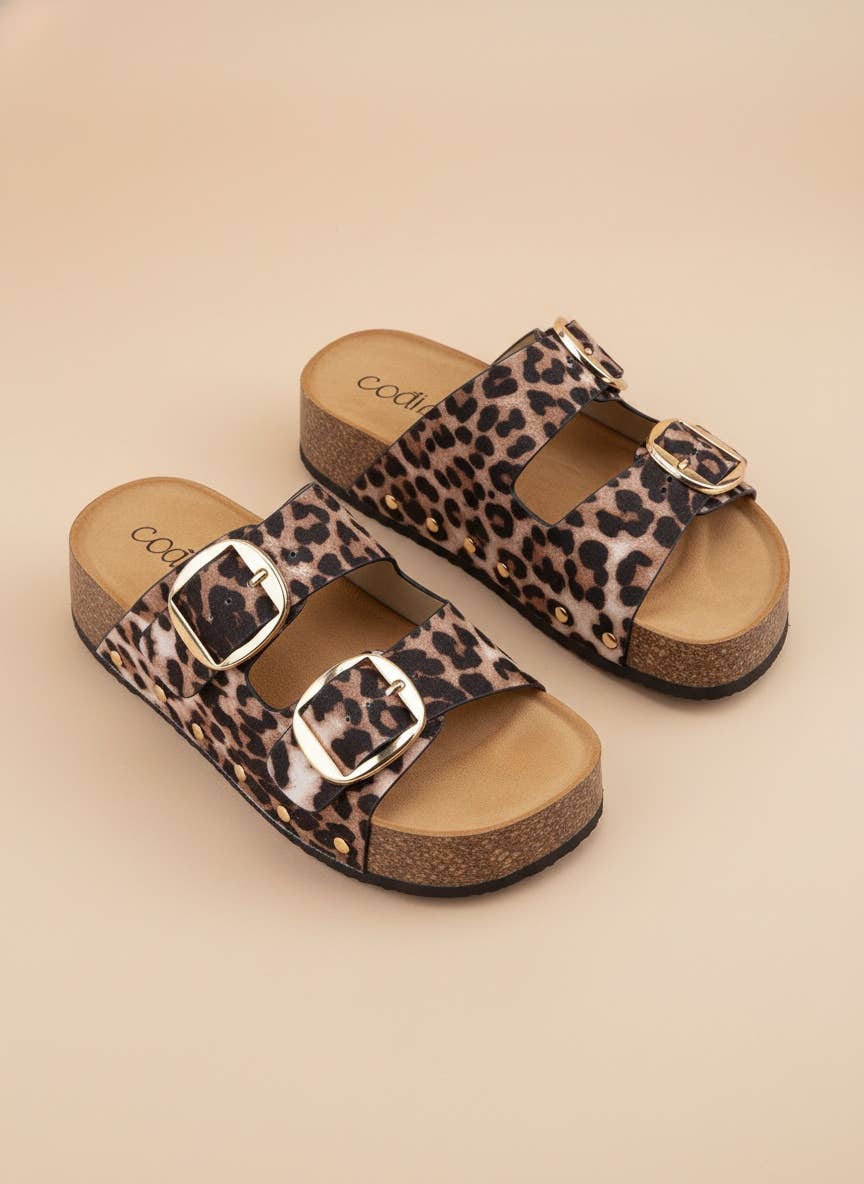 NANCY DOUBLE STRAPS WITH BOLD METAL BUCKLES PLATFORM SANDAL