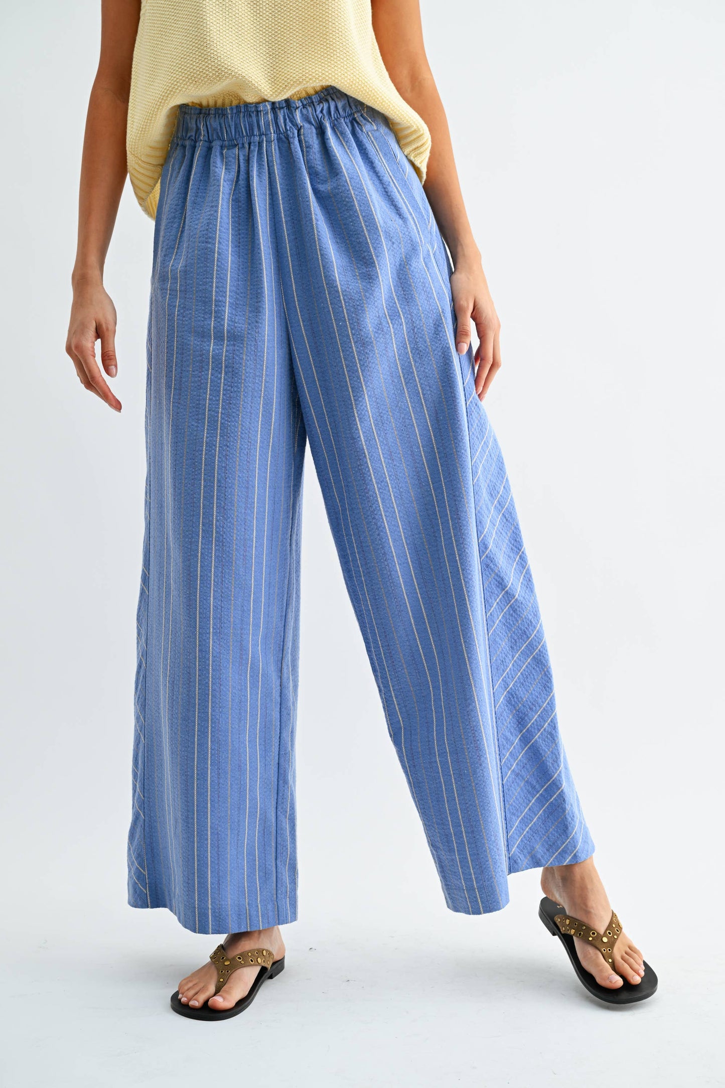 CB10197J Pinstripe Wide-Leg Trousers