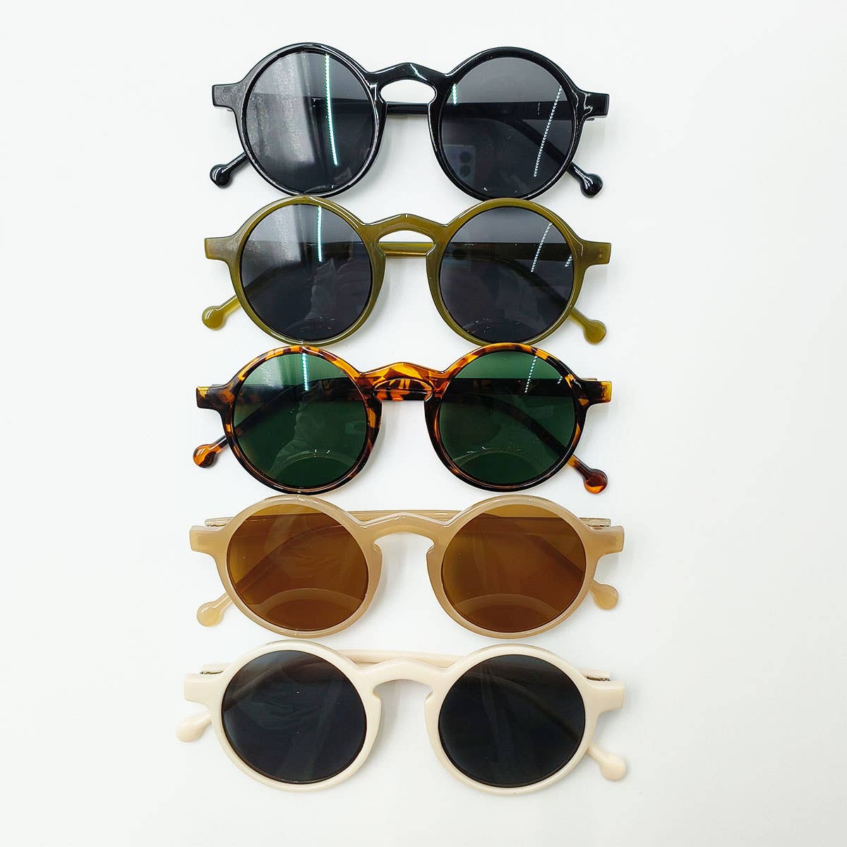 ROUND FRAME TINTED LENS FASHION GLASSES UNISEX_CWASG0286