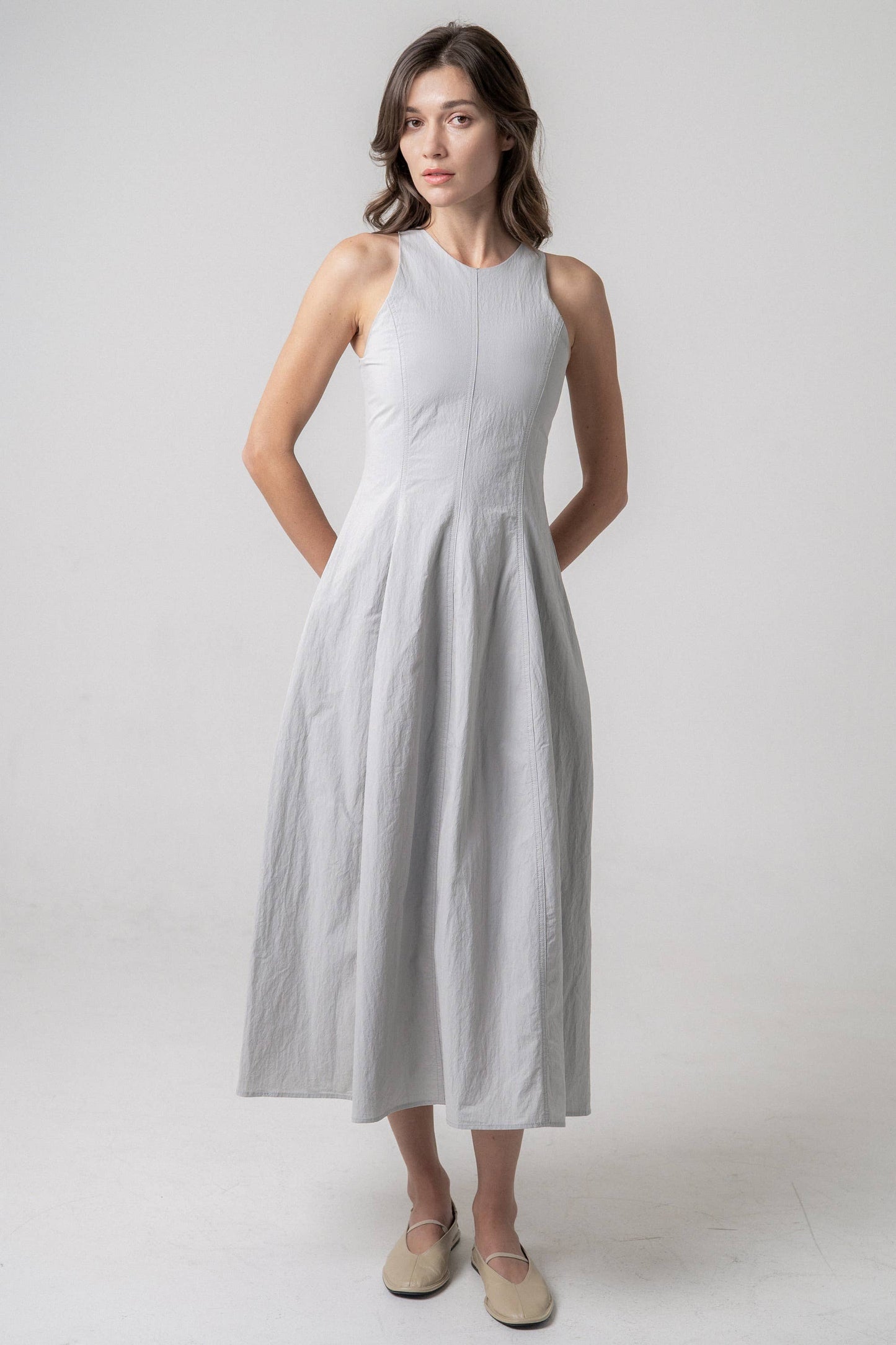 VERTICAL SEAM MIDI DRESS