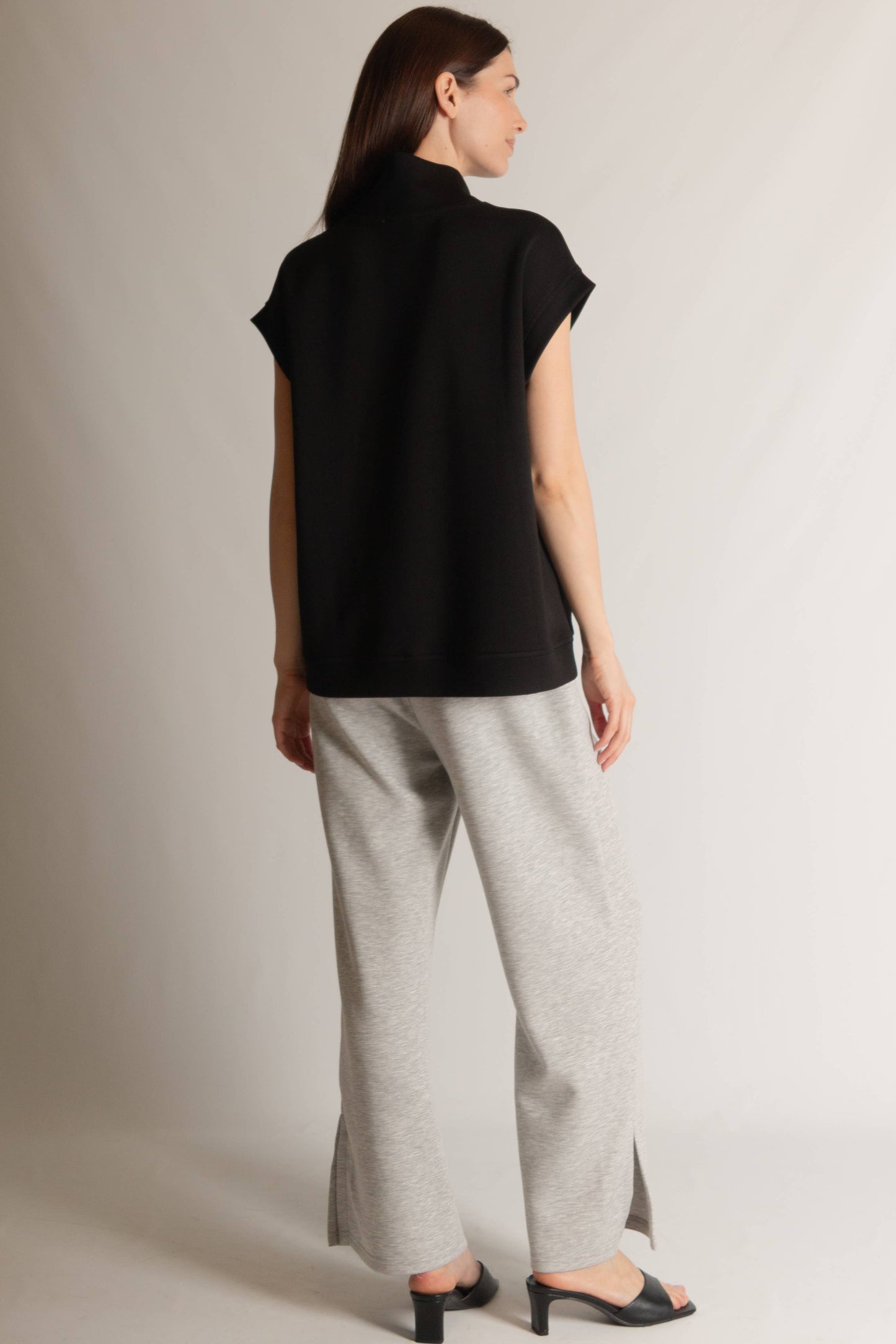 P. CILL Butter Modal Wide Leg Pants w/ Bottom Slit