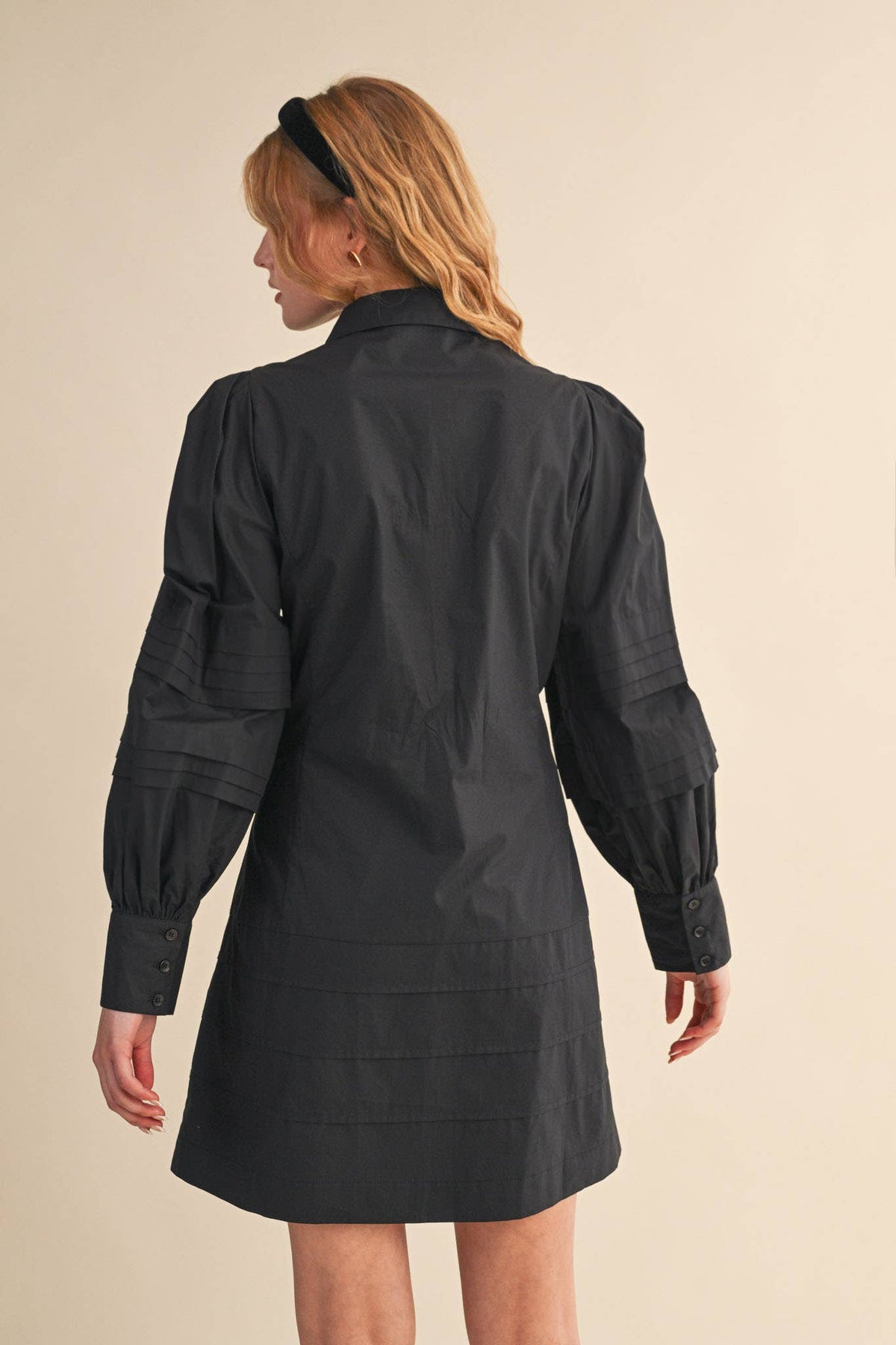 PIN TUCK DETAIL BUTTON DOWN MINI DRESS MDR4328