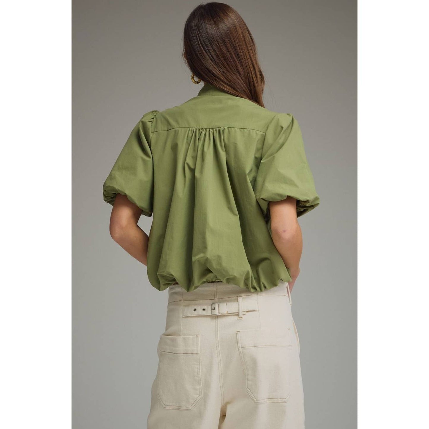 NEW Solid short puff sleeve top