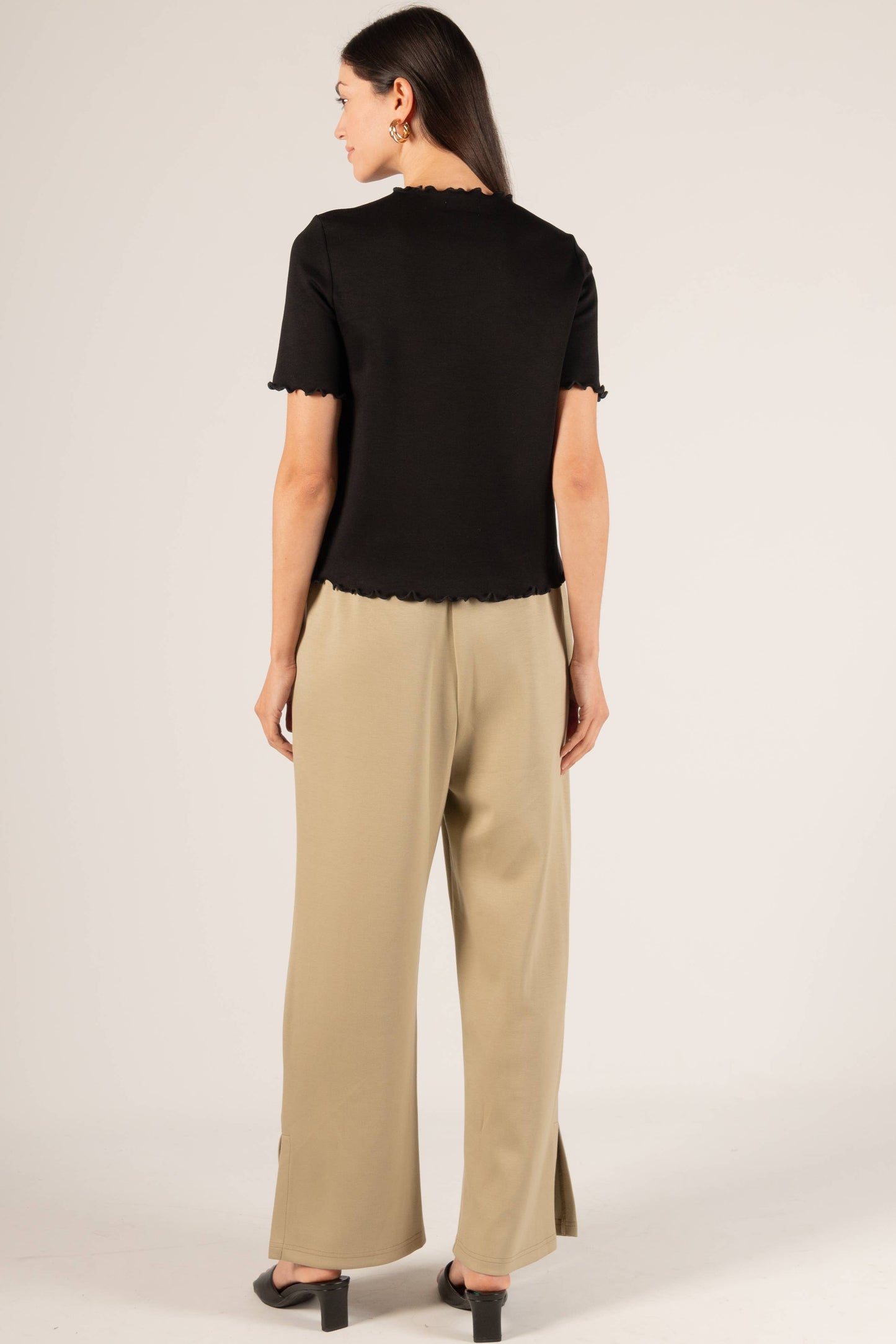 P. CILL Butter Modal Merrow Edge Mock Neck Top