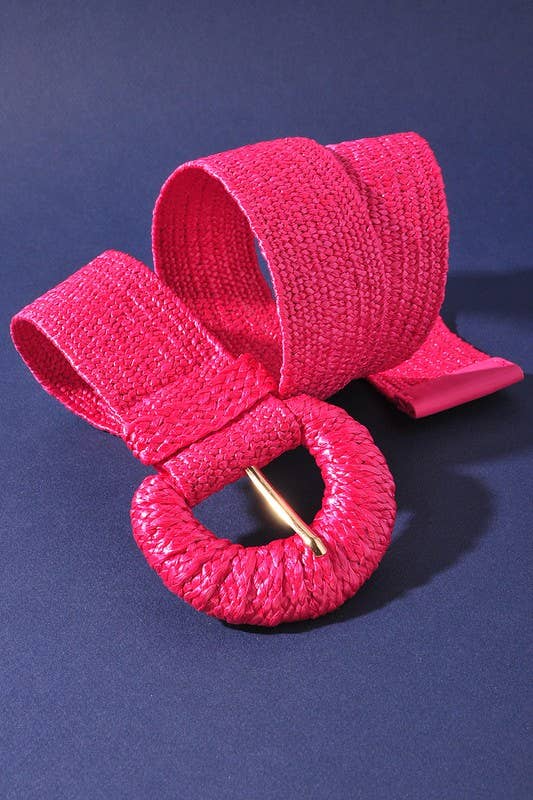 WRAPPED HALFMOON ELASTIC STRAW BELT IW50015