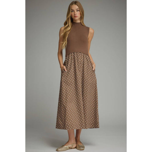 NEW Polka dot sleeveless midi dress