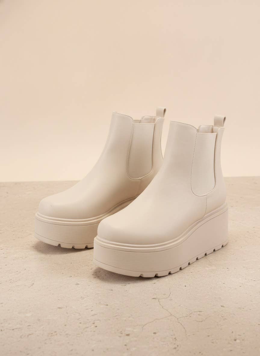 ROCKER-03 Platform Chelsea Ankle Boots with Lug Sole