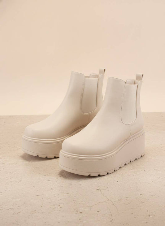 ROCKER-03 Platform Chelsea Ankle Boots with Lug Sole
