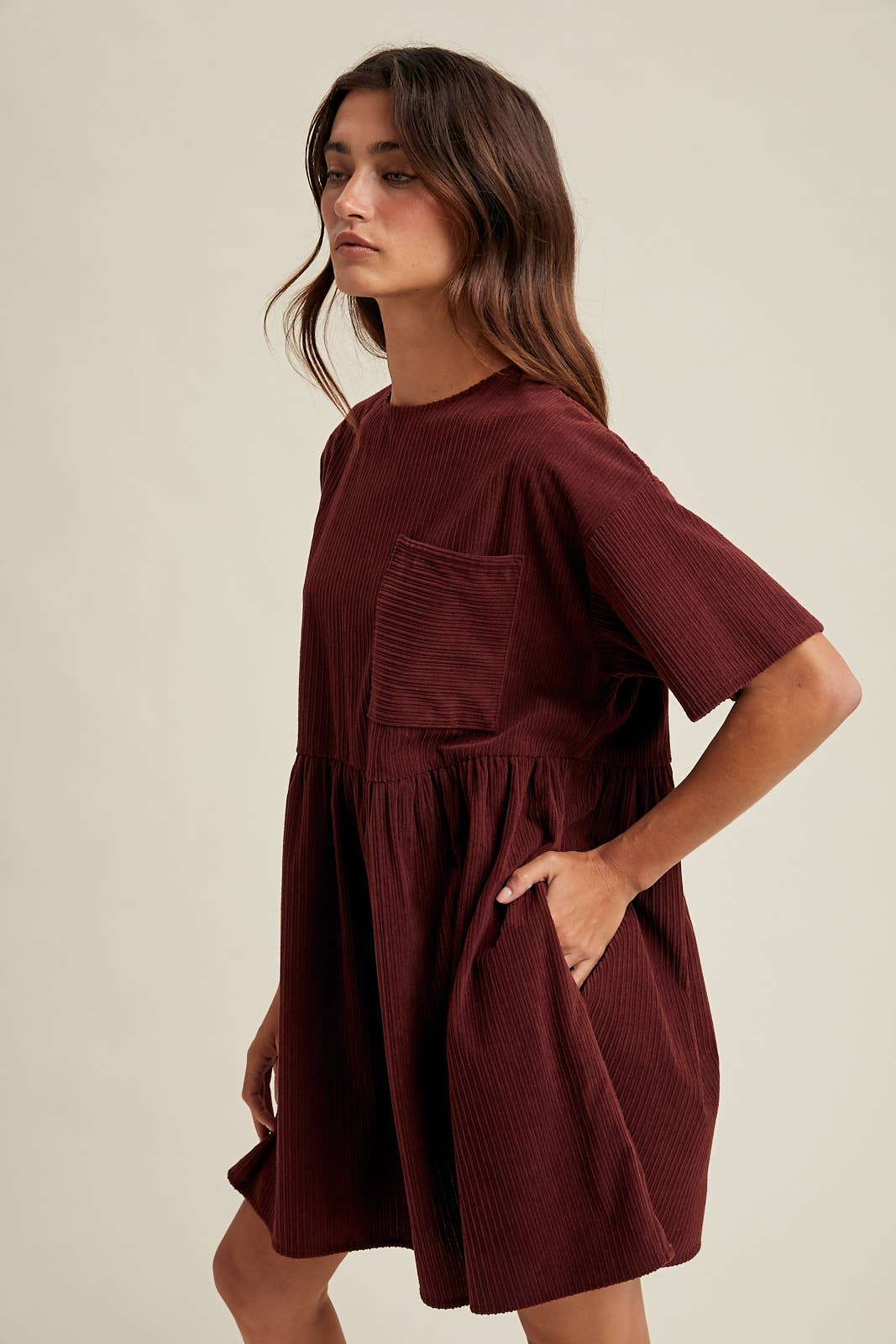 CORDUROY MINI DRESS / WL25-11083