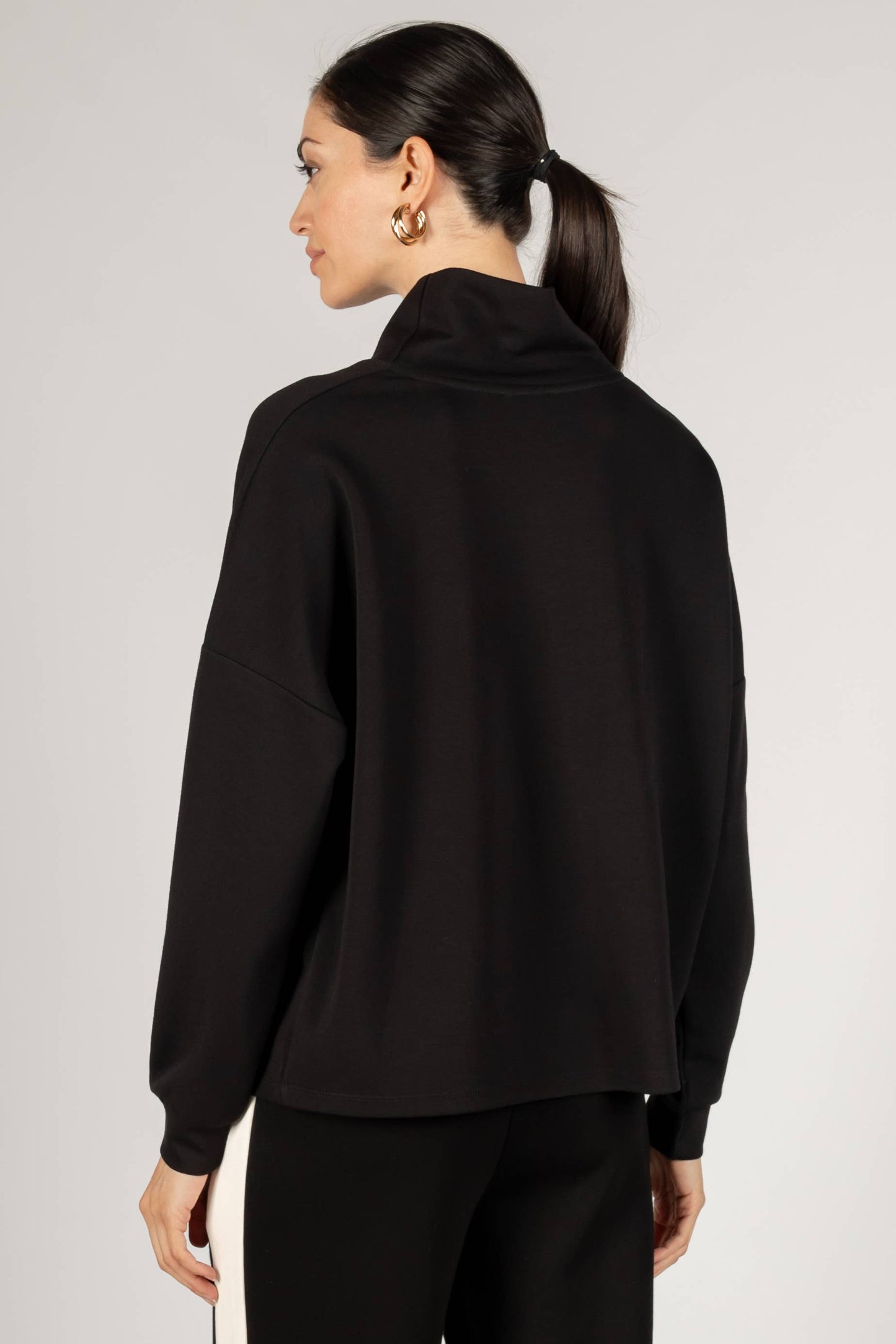 P. CILL Butter Modal Cowl Neck Long Sleeve Top