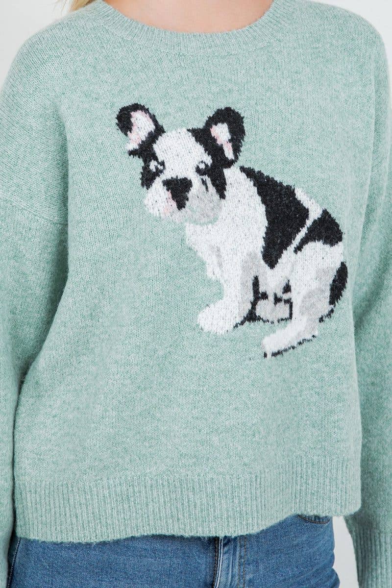 Frenchie Pup Knit Sweater