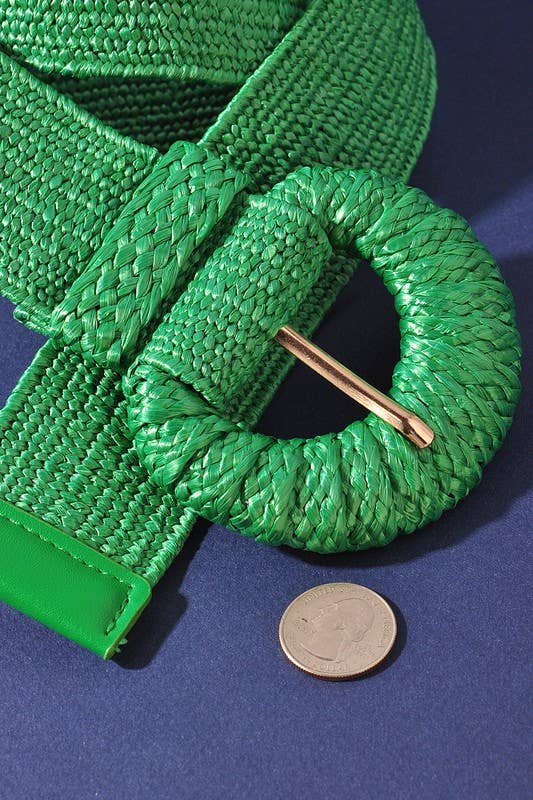 WRAPPED HALFMOON ELASTIC STRAW BELT IW50015