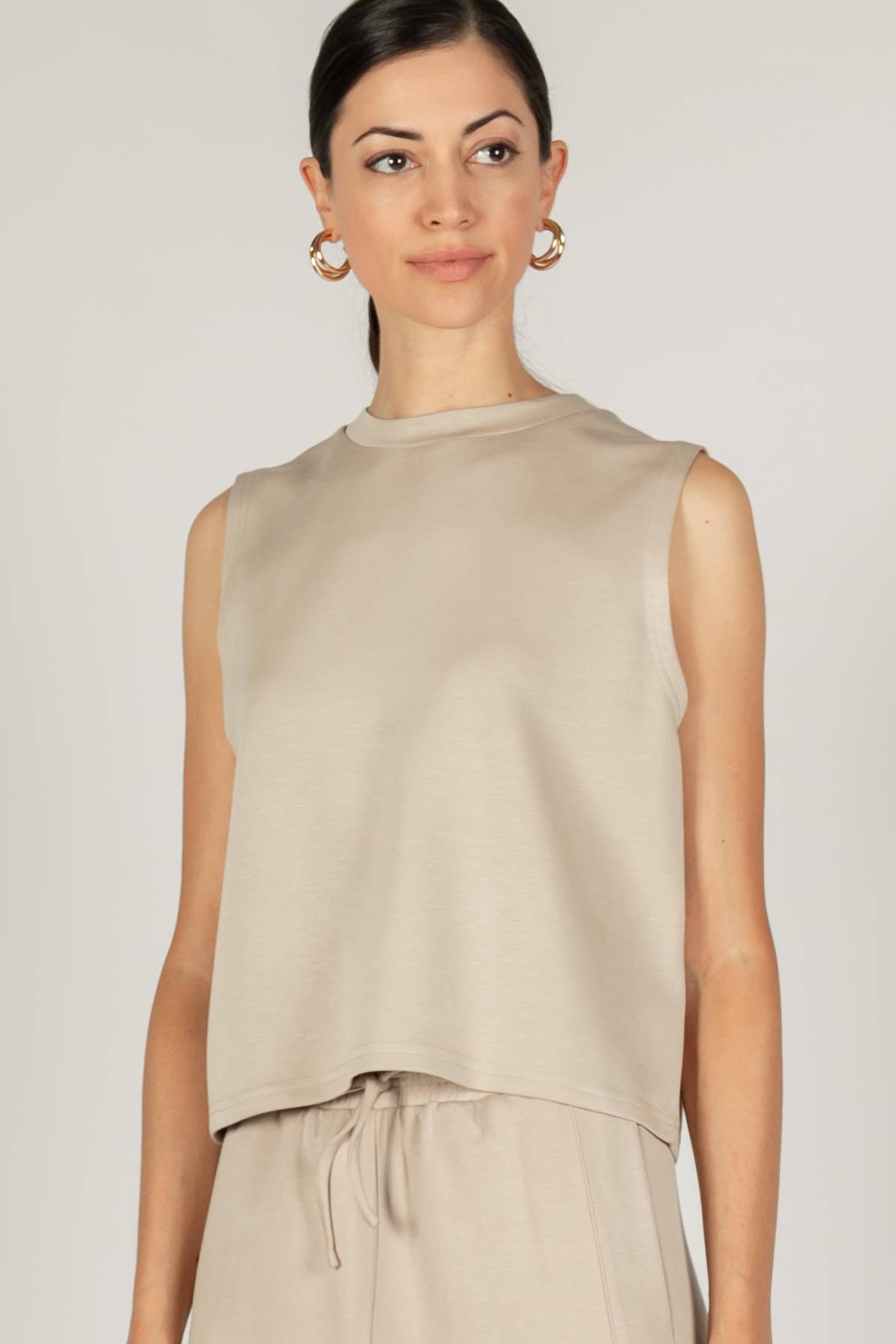 P. CILL Butter Modal Round Neck Sleeveless Top