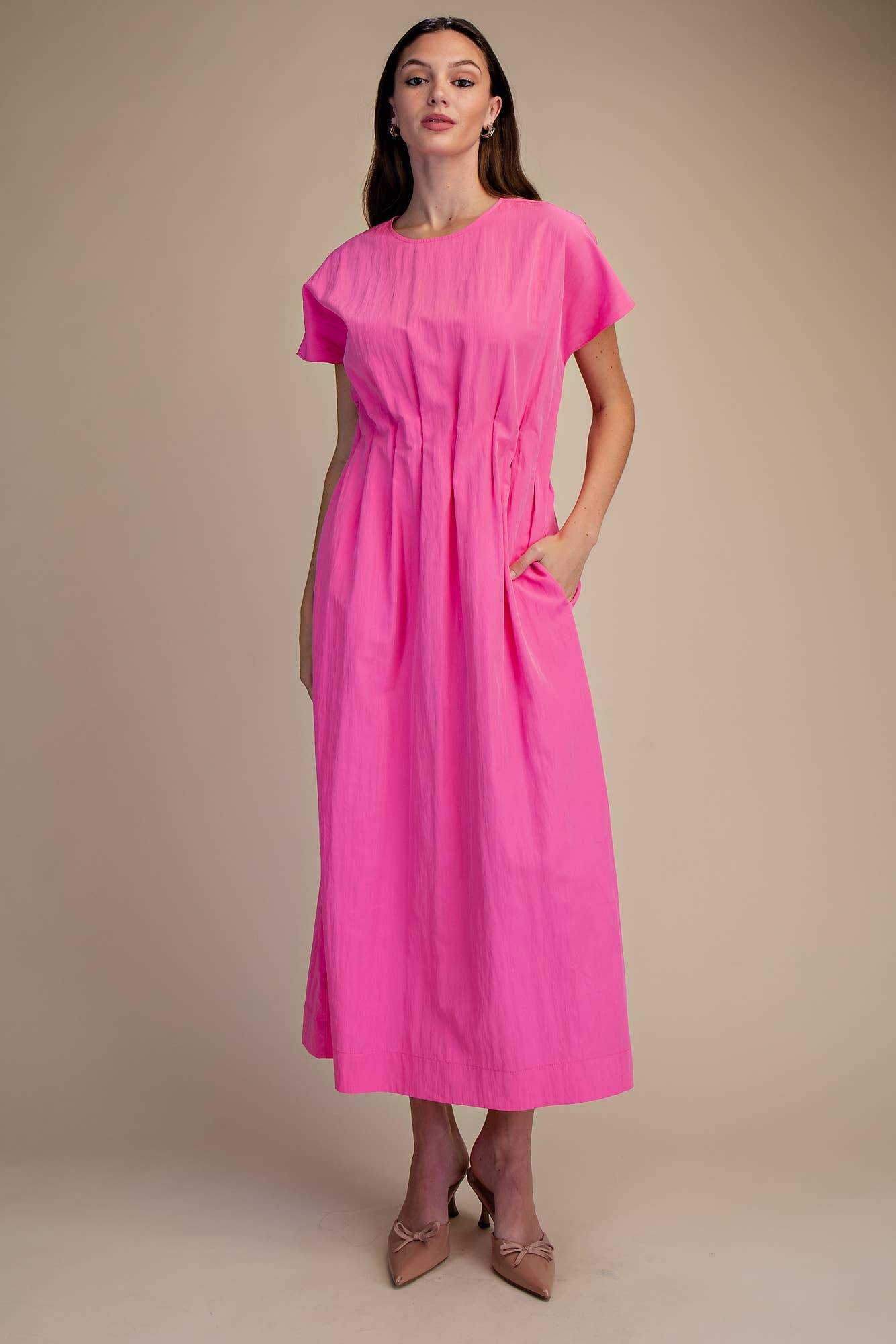 Round Neck Midi Dress