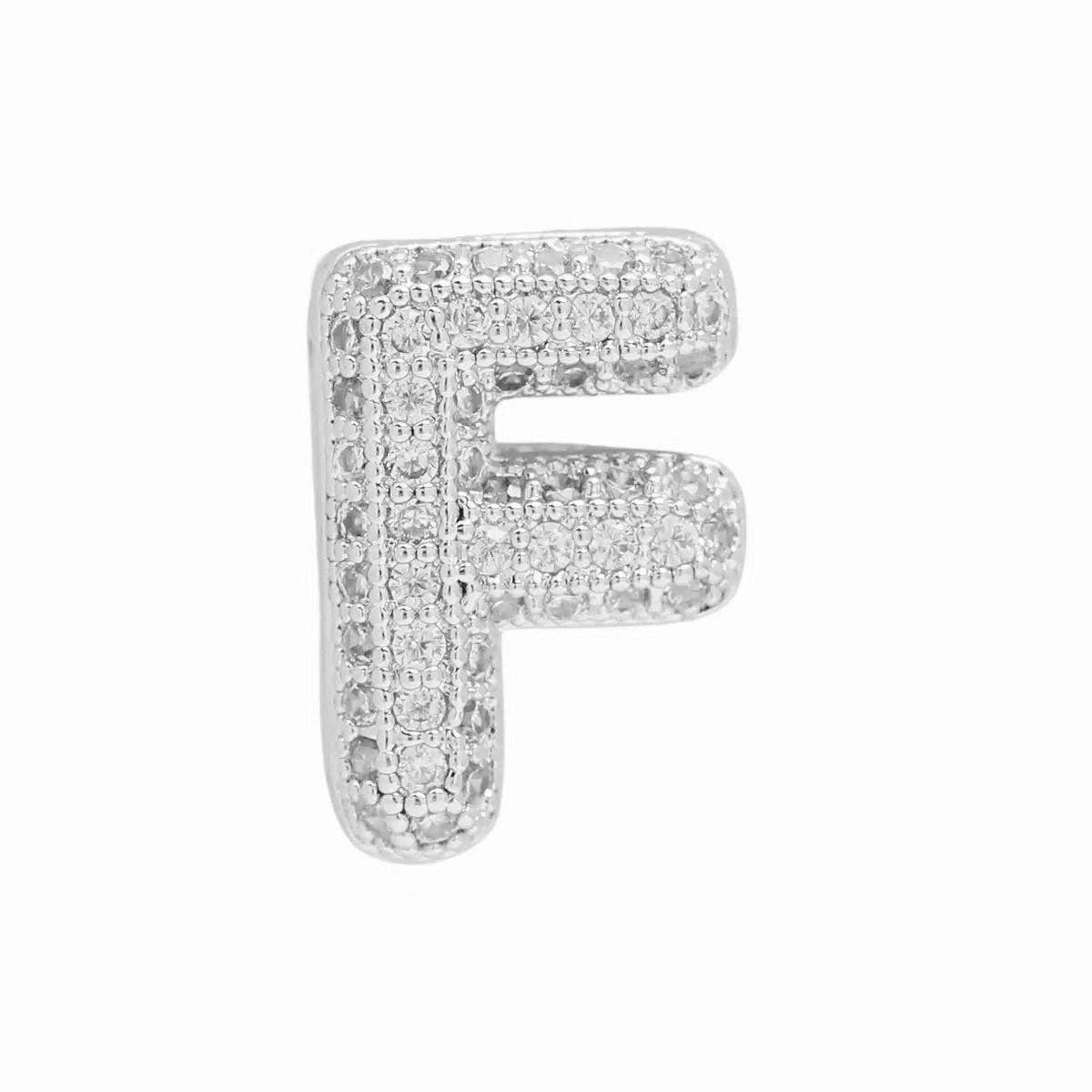 Silver Bubble Initial Custom Word Name Watch Charm Bracelet