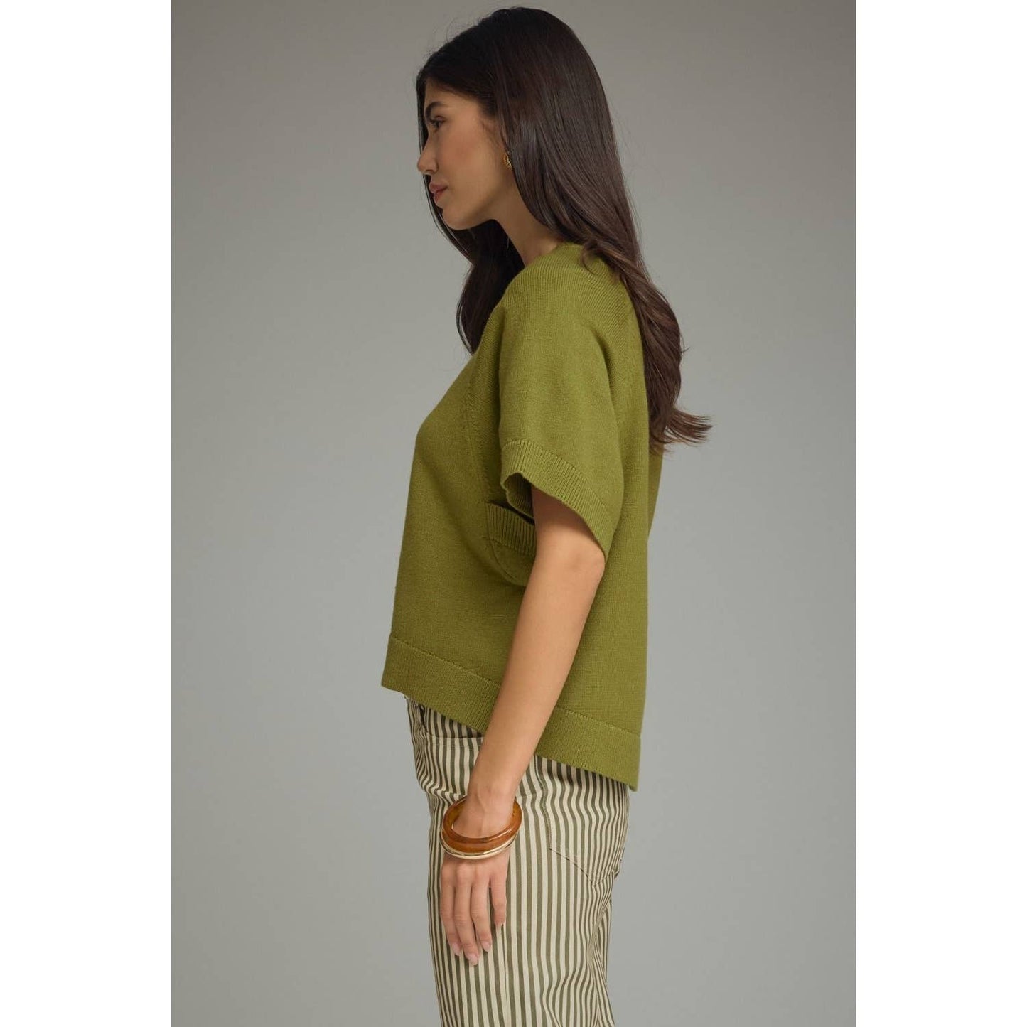 NEW Solid short dolman sleeve knit top
