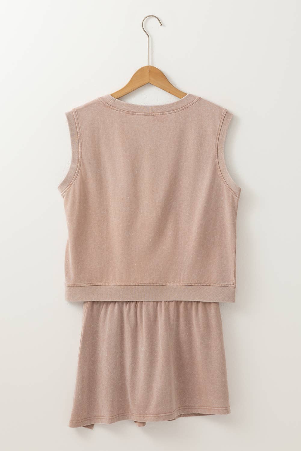 LAS Mineral-Wash Tank Top and Lined Split Skirt Set (S-XL)