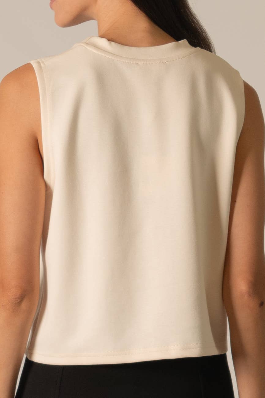 P. CILL Butter Modal Round Neck Sleeveless Top