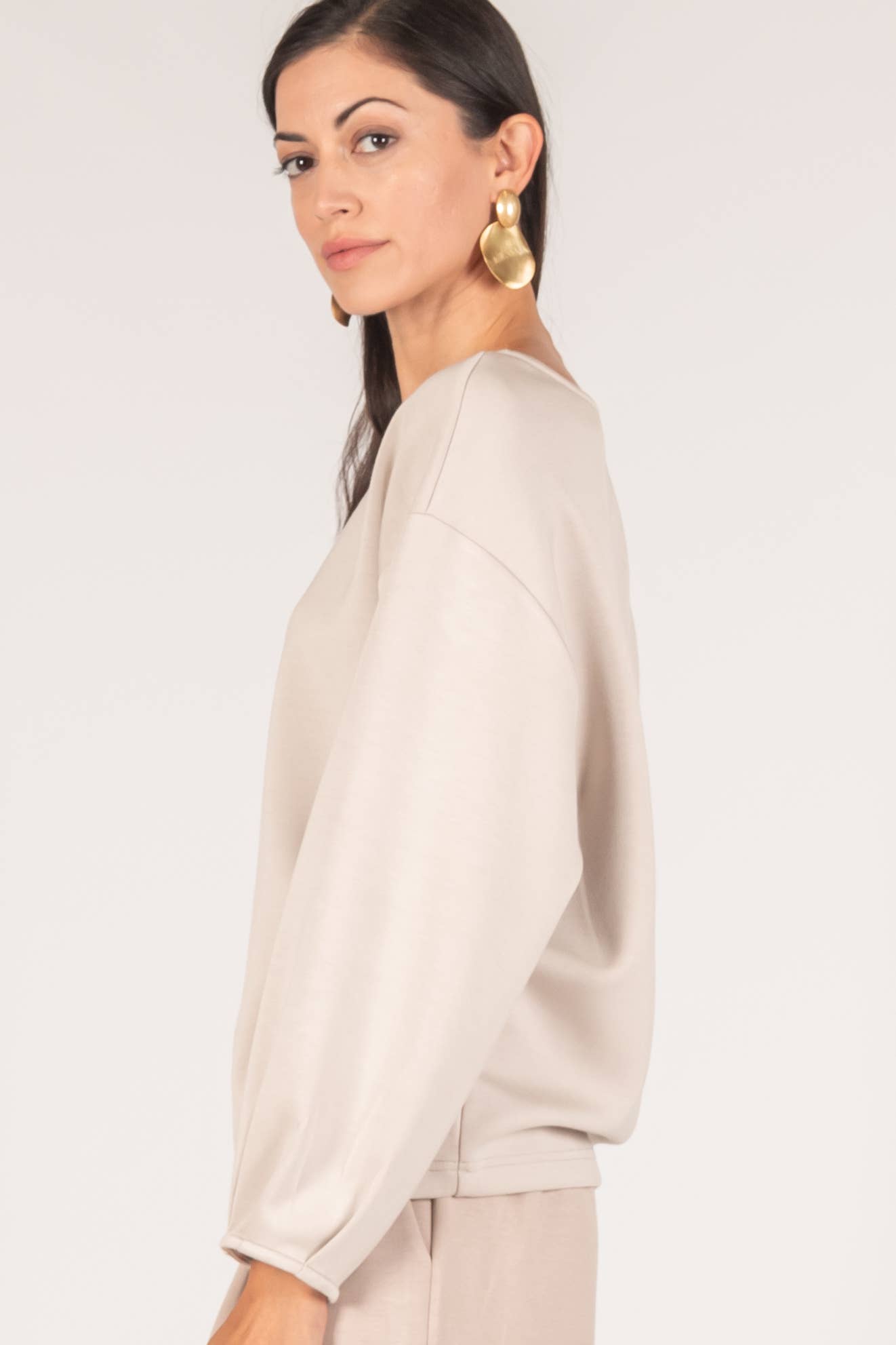 P. CILL Butter Modal Dropped Shoulder Top