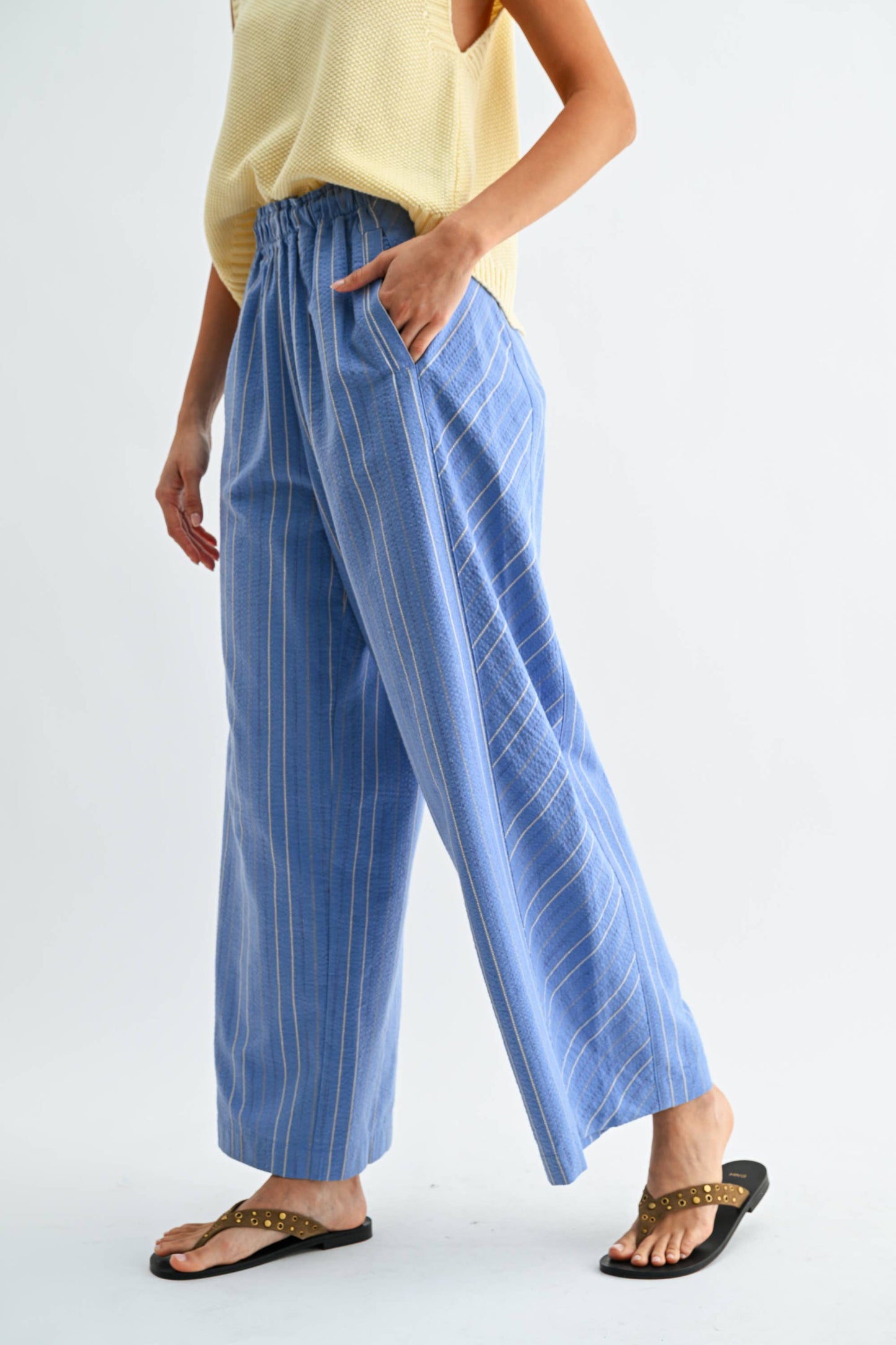 CB10197J Pinstripe Wide-Leg Trousers