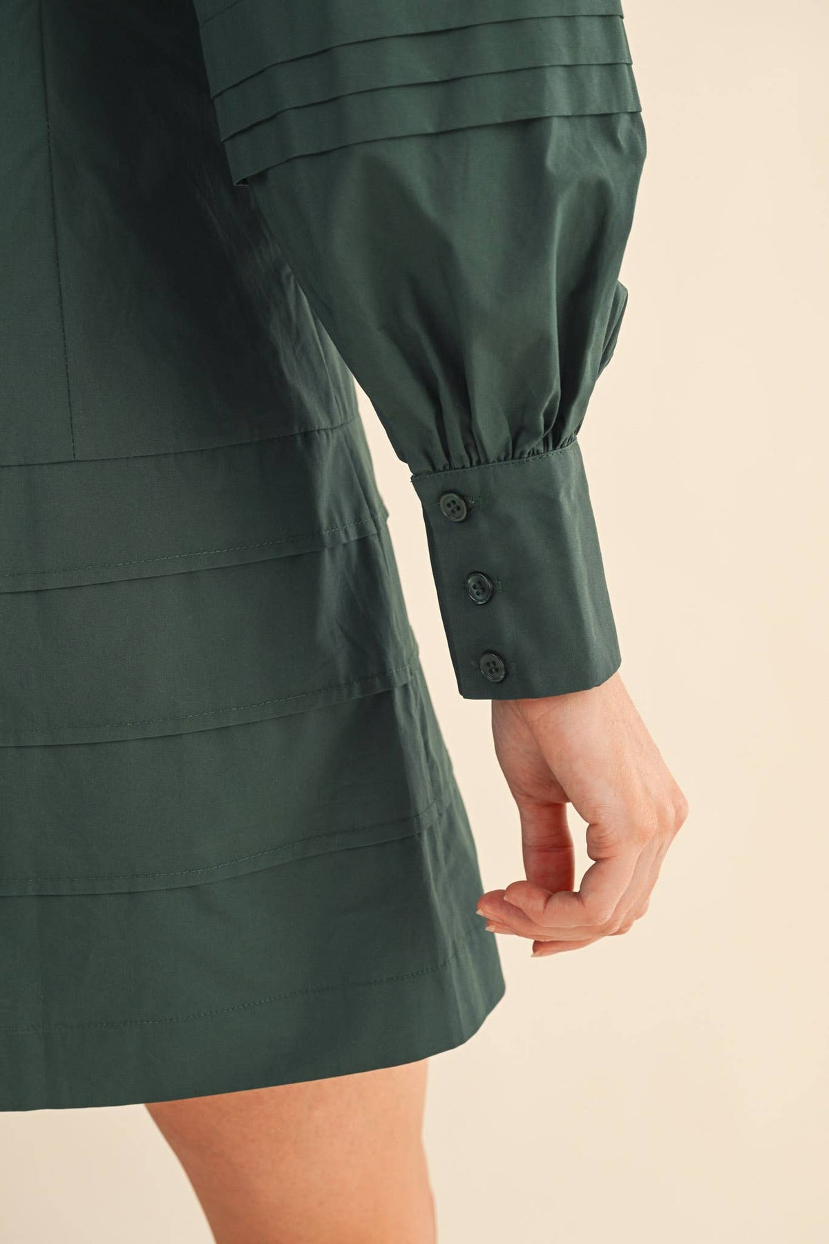 PIN TUCK DETAIL BUTTON DOWN MINI DRESS MDR4328