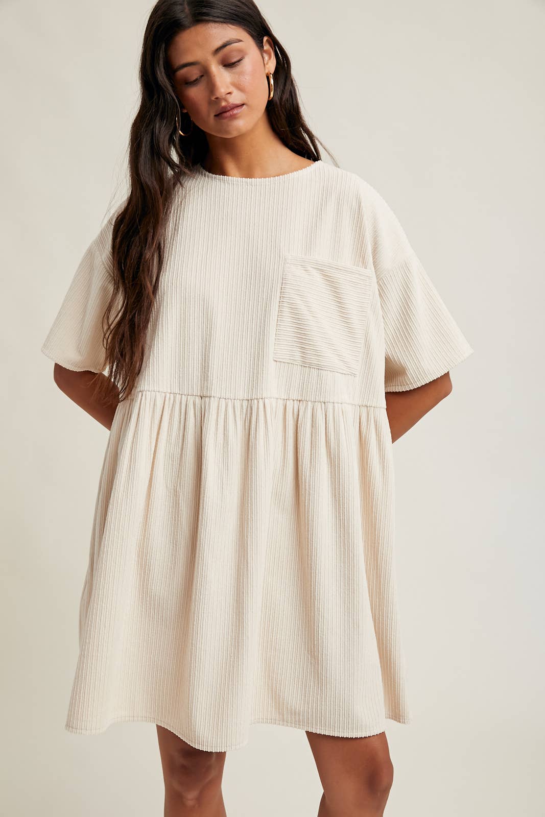 CORDUROY MINI DRESS / WL25-11083